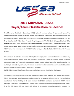 2017 MRPA/MN-USSSA Player/Team Classification Guidelines