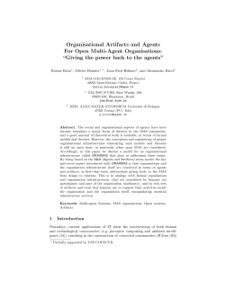 Organisational Artifacts and Agents For Open Multi