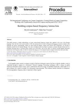 Building Corpus-based Frequency Lemma Lists