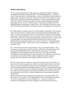 Outliers Quotations