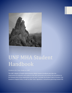 UNF MHA Student Handbook - University of North Florida