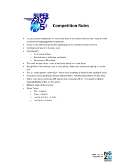 Competition Rules - New Zealand Water Polo