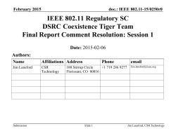 DSRC Tiger Team