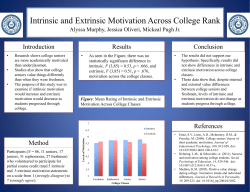 Intrinsic and Extrinsic Motivation Across College