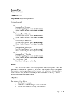 Sentence Diagramming Lesson Plan