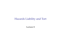 Hazards Liability Tort