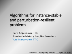Algorithms for Stable and Perturbation