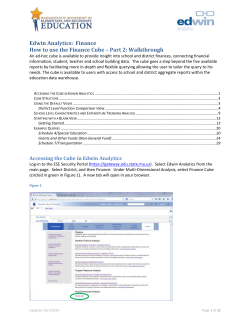 Finance Cube Overview, Part 2
