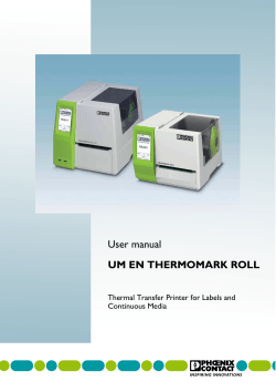 User manual UM EN THERMOMARK ROLL