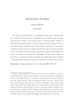 Multiproduct Retailing - The Review of Economic Studies