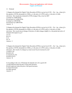 Microeconomics: Theory and Applications with Calculus Supply and