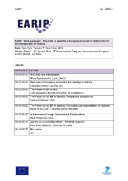 EARIP GA - 602077 EARIP &ndash; Work package7 &ndash; How best to