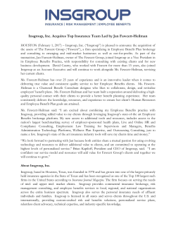 Insgroup, Inc. Acquires Top Insurance Team Led by Jan Fawcett