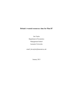 Britain`s wasted resources: time for Plan B?