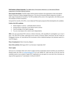 PhD Position at Ghent University: The added value of
