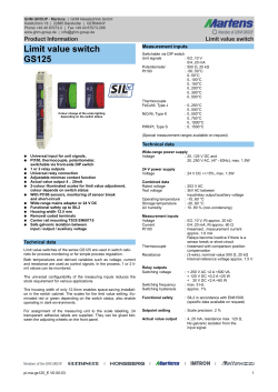 Limit value switch GS125