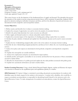 Economics 2 Principles of Economics: Microeconomics Theory 3