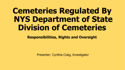 Cemeteries Regulated By NYS Department of State Division of