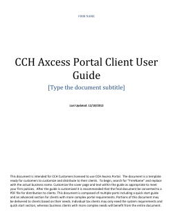CCH Axcess Portal Client User Guide