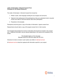 Information to Participate and Informed Consent template