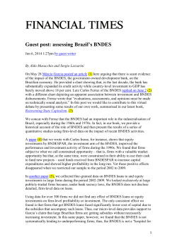 Guest post: assessing Brazil`s BNDES