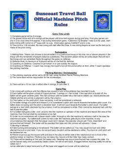 Game Time Limits 1) Complete game will be 6 innings. 2) Tie games