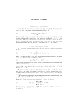 RECTIFIABLE CURVES 1. Discussion of the definition Assume that