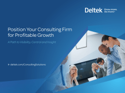 Position Your Consulting Firm for Profitable Growth