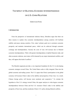 The Impact of Bilateral Economic Interdependence on US