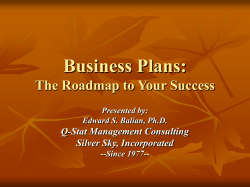 Business Plan - Edward S. Balian, Ph.D.