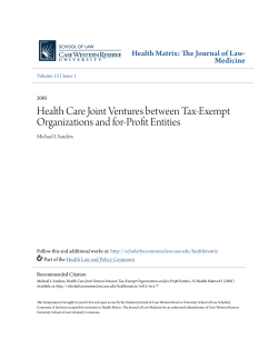 Health Care Joint Ventures between Tax