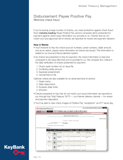Disbursement Payee Positive Pay