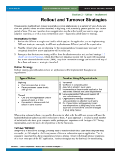 Rollout and Turnover Strategies