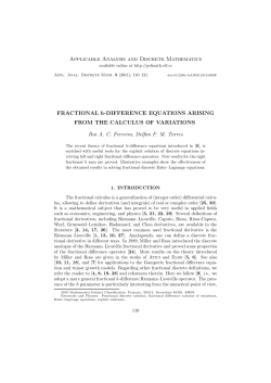 Applicable Analysis and Discrete Mathematics FRACTIONAL h