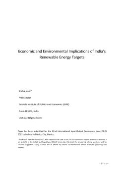 Economic and Environmental Implications of India`s
