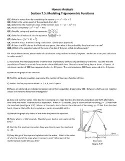 Honors Analysis Section 7.5: Modeling Trigonometric Functions