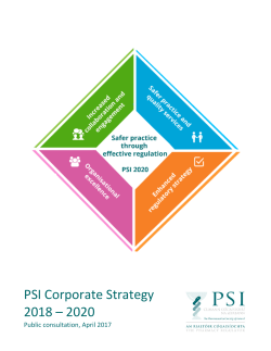 PSI Corporate Strategy 2018 &ndash; 2020