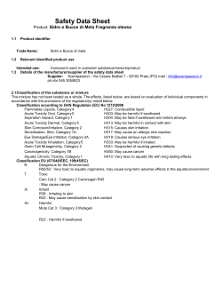 Safety Data Sheet Product: Sidro e Bucce di Mela Fragranza oleosa