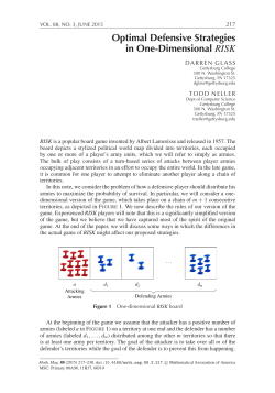 Optimal Defensive Strategies in One-Dimensional RISK