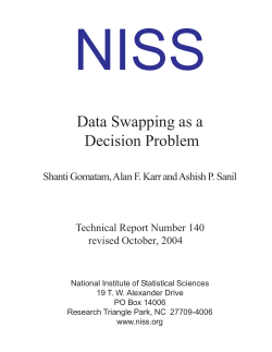 Data Swapping as a Decision Problem