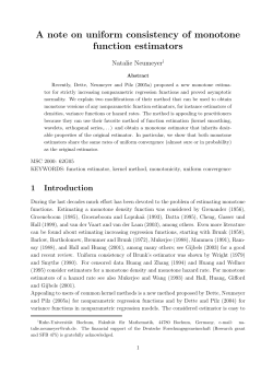 A note on uniform consistency of monotone function estimators