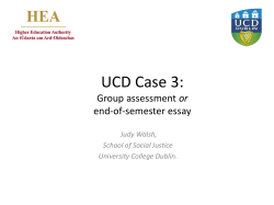 End-of-semester essay - University College Dublin