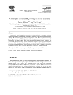 Contingent social utility in the prisoners` dilemma