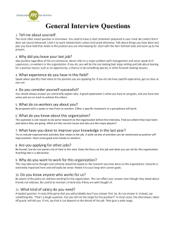 General Interview Questions and Answers