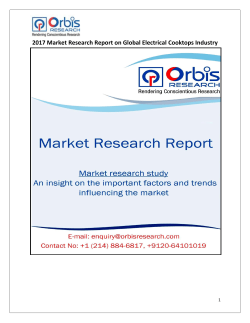 2017 Market Research Report on Global Electrical Cooktops Industry