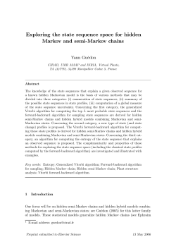 Exploring the state sequence space for hidden Markov and