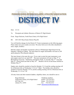 Rules for District IV team tennis