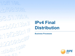 IPv4 Final Distribution Business Processes