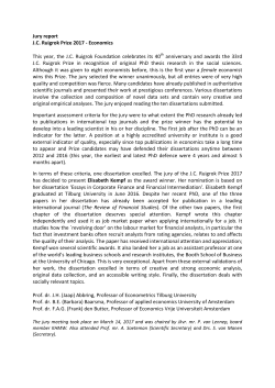 Jury report J.C. Ruigrok Prize 2017