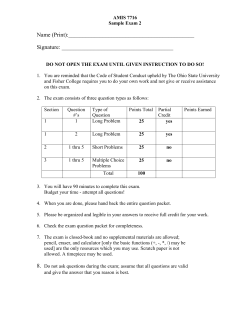 EXAM 1 - Fisher College of Business
